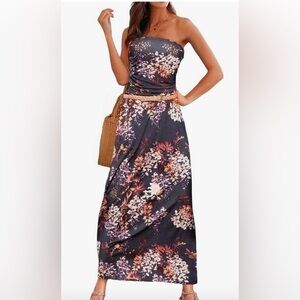 Off the shoulder, maxi dress size large with pockets